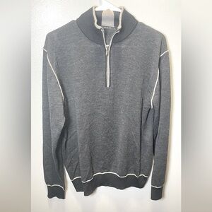 Codice Men's Half‎ zip Turtleneck Wool Blend Gray/Tan Pullover Size 52 M/L